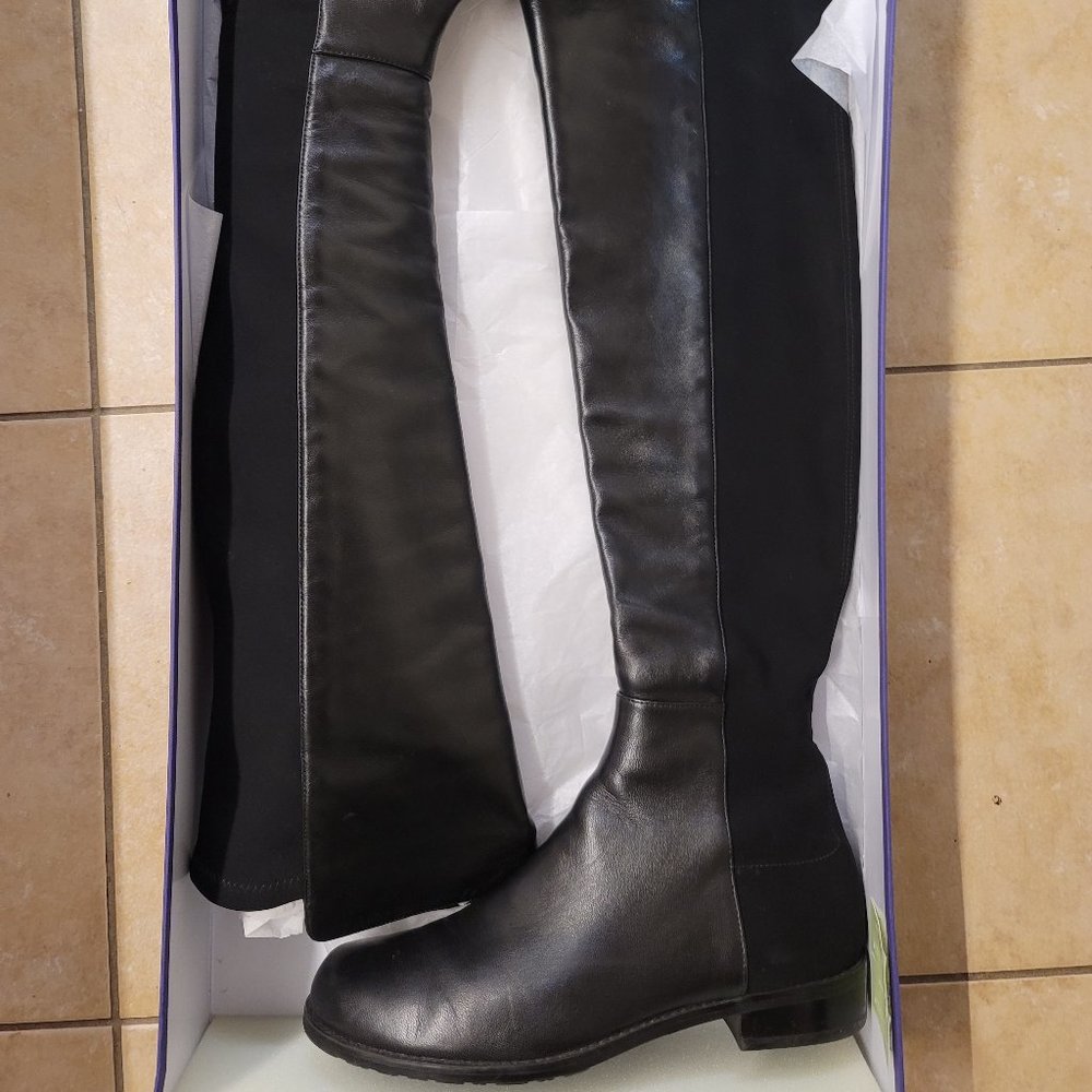 Stuart Weitzman over the knee black nappa leather 5050 boots  US size 7